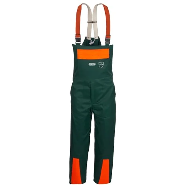 Watex 8-6612 Forstschutz-Latzhose "Forest-Jack", Schnittschutz, grün-leuchtorange, mit elastischen, verstellbaren Hosenträgern und seitlichem Schlitz – Bild 2