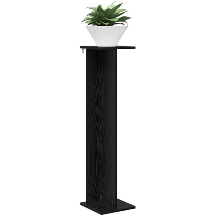vidaXL Pflanzenständer Schwarz Eichen-Optik, Holzwerkstoff, 25 x 25,5 x 100,5 cm (1 St) – Bild 1