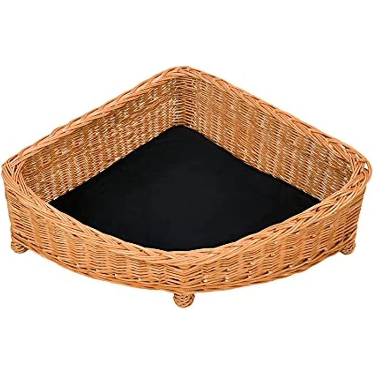 MyBer Katzenliege, Hundeliege, Katzenbett, Hundebett Haustier Sofa Liege Bett aus Weide K5-095-SS-K, Schwarz – Bild 3