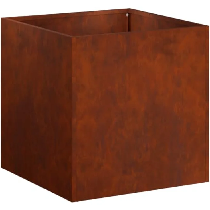 vidaXL Hochbeet Garten-Pflanzgefäß aus wetterfestem Stahl in Rostoptik, 45 x 45 x 45 cm, stabil und einfach aufzubauen – Bild 1