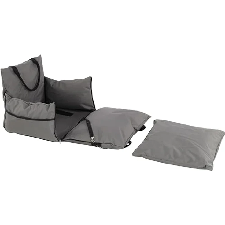 Flamingo Bobba 3-in-1 Autositz für Hunde, 56 x 56 x 42 cm, stehend, Abnehmbarer Boden, Verstellbarer Innengurt, Grau – Bild 4