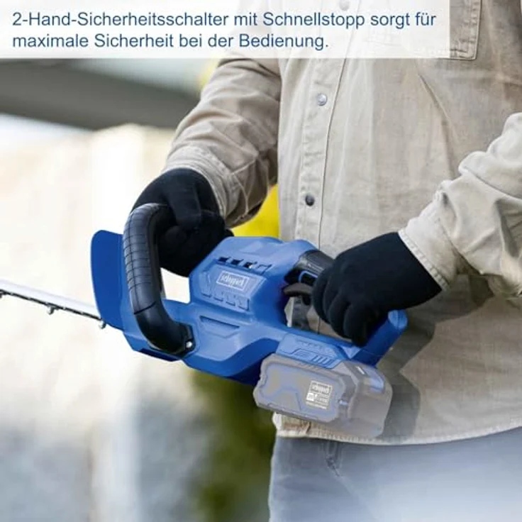 Scheppach Akku-Heckenschere C-HT570-X 20V Heckentrimmer | Schnittlänge 510mm | Schnittstärke 16mm | 20V-IXES-Serie | Schwert 560mm | inkl. Schwertschutz | Ohne Akku & Ladegerät – Bild 5