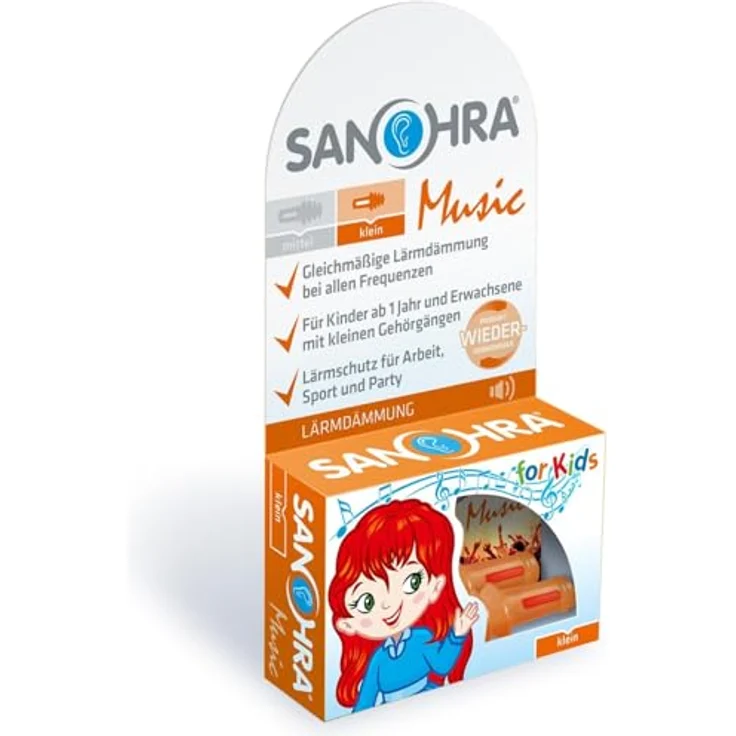 SANOHRA music – Konzert Ohrstöpsel für Kinder & Erwachsene mit kleinen Gehörgängen, High-Fidelity Gehörschutz, wiederverwendbar, Made in Germany, ideal für Musik & Festivals – Bild 1