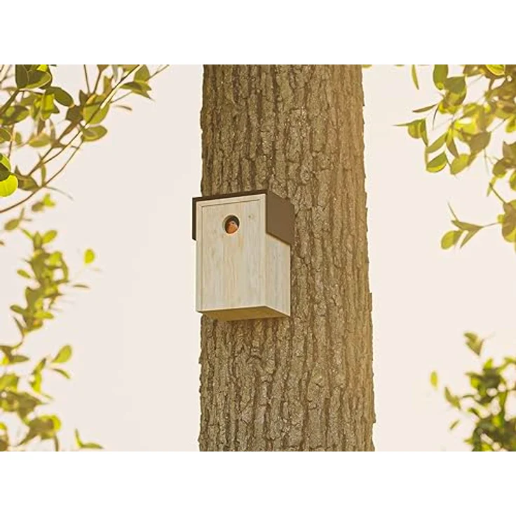 Alberts 355258 Vogelhäuschen U-Schutzdach | Nistkasten aus Stahl in verschiedenen Trendfarben | Vogelnest zum aufhängen oder hinstellen | Größe 130 x 120 x 100 mm – Bild 2