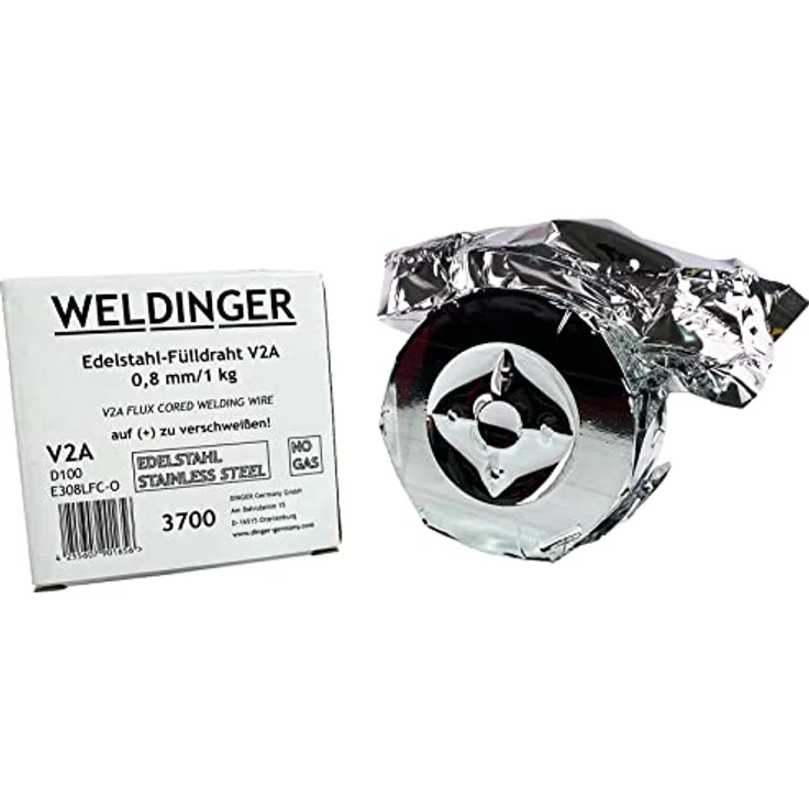 WELDINGER Edelstahl Fülldraht 0,8 mm, 1 kg Kleinrolle D100, selbstschützend für MIG/MAG-Schweißen ohne Schutzgas – Bild 3