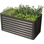 GFP PRIMEYARD Hochbeet LUCA anthrazit Stahlkonstruktion 120x60x60 cm, preisgünstig, edles Design, robuste Stahlkonstruktion, einfache Montage