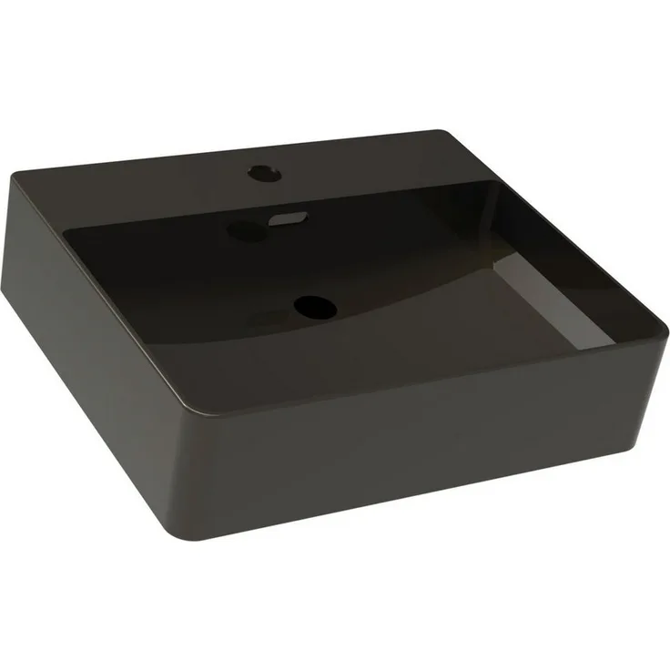 FACKELMANN VAIDA Aufsatzbecken, 50 cm Waschbecken in Schwarz, handlich und modern