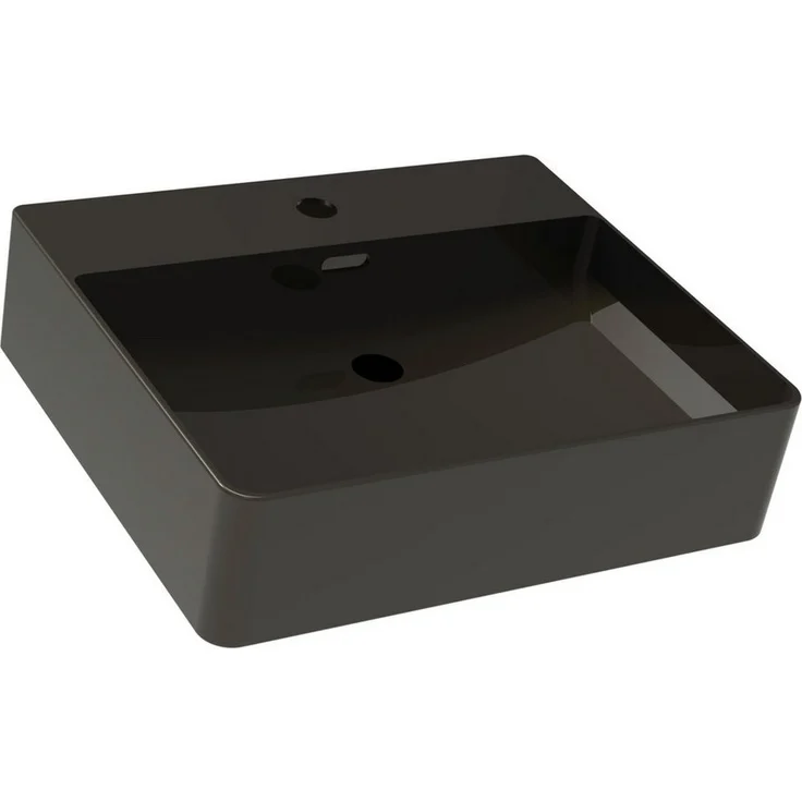 FACKELMANN VAIDA Aufsatzbecken, 50 cm Waschbecken in Schwarz, handlich und modern