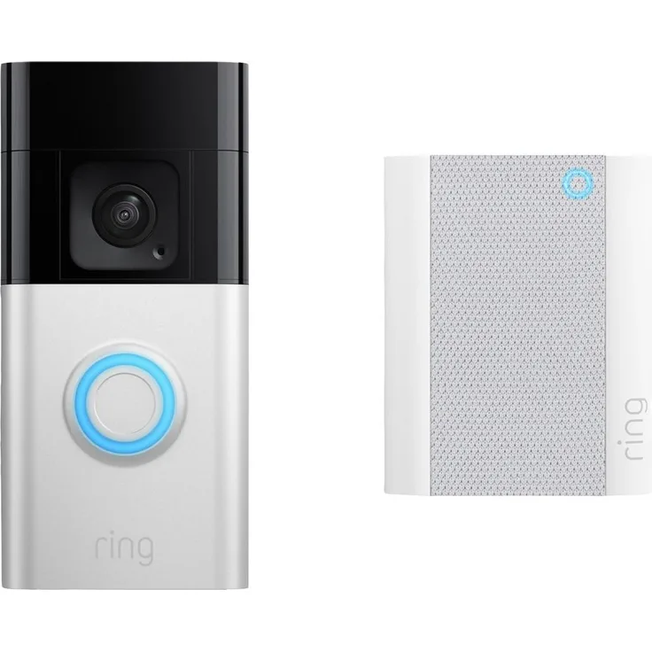 Ring IP-Video-Türsprechanlage Video Doorbell Plus, 1536p HD-Video, Kopf-bis-Fuß-Aufnahme, Gegensprechfunktion, schneller Akkupack, funktioniert mit Alexa, Chime (2nd Gen)