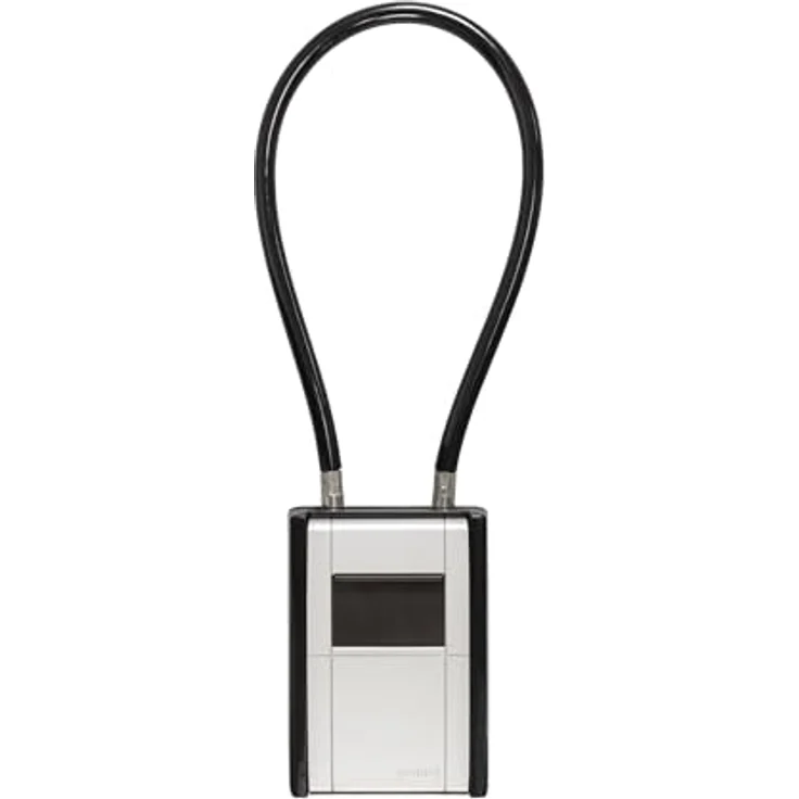 ABUS KeyGarage 797 FLEX, Schlüsselkasten mit 4-stelligem Zahlencode und flexiblem Stahlkabel zur sicheren Aufbewahrung für 20 Schlüssel oder 14 Plastikkarten – schwarz-silber – Bild 1