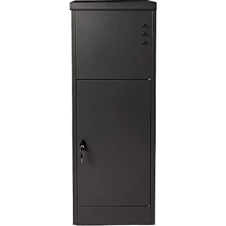 Ondis24 Korona Paketbox XL Postbox für Pakete, Päckchen, Warensendungen und Briefe mit Paketsafe, galvanisiert, mit Gasdruckfedern (118 cm, Grau) (Schwarzlack) – Bild 5