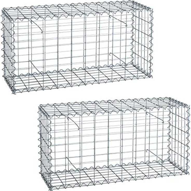 Gabione Steinkorb Steingabione 2 x 100x50x30 cm Drahtkorb Mauer Sichtschutz Zaun – Bild 2