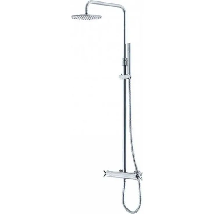 Steinberg 250 - Brauseset mit Thermostat, Durchmesser 200 mm, verchromt 250 2721 - Regen- und Handbrause, integrierte Verbrühschutz-Sicherheitssperre, Easy-Clean
