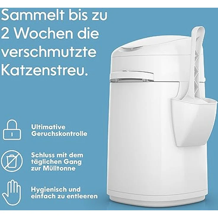 LitterLocker by Litter Genie, DAS ORIGINAL, Katzenstreu-Eimer, 50% ergiebiger, erspart den täglichen Gang zum Mülleimer – Bild 3