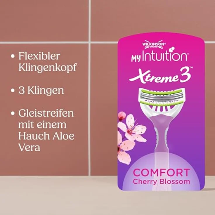 Wilkinson Sword myIntuition Comfort Xtreme 3, 8er Pack Damenrasierer mit flexiblen Klingen, Vitamin E, Aloe und Jojoba-Öl – Bild 2