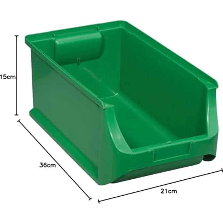 Allit 456215 Sichtbox Größe 4, stapelbar, beständig gegen Fette und Öle, grün, 355 x 205 x 150 mm – Bild 2