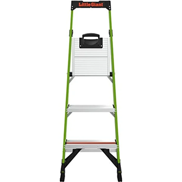 Little Giant Mightylite 5' LED Leiter, grün, leicht und nicht leitfähig mit komfortablen Sprossen – Bild 4