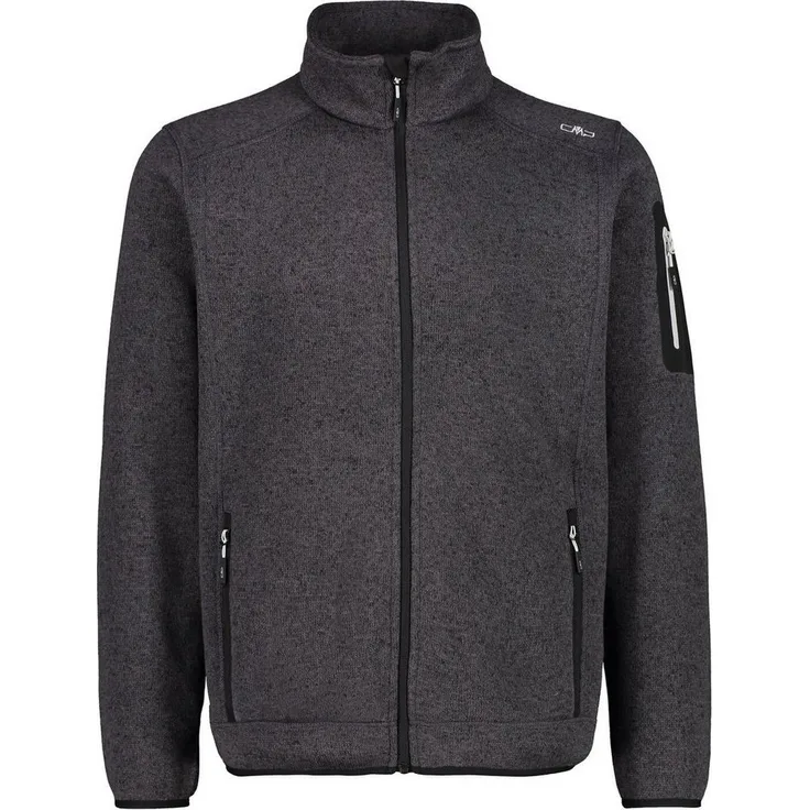 CMP Fleecejacke MAN JACKET, Melangefleece für Outdooraktivitäten, warm und bequem, grau