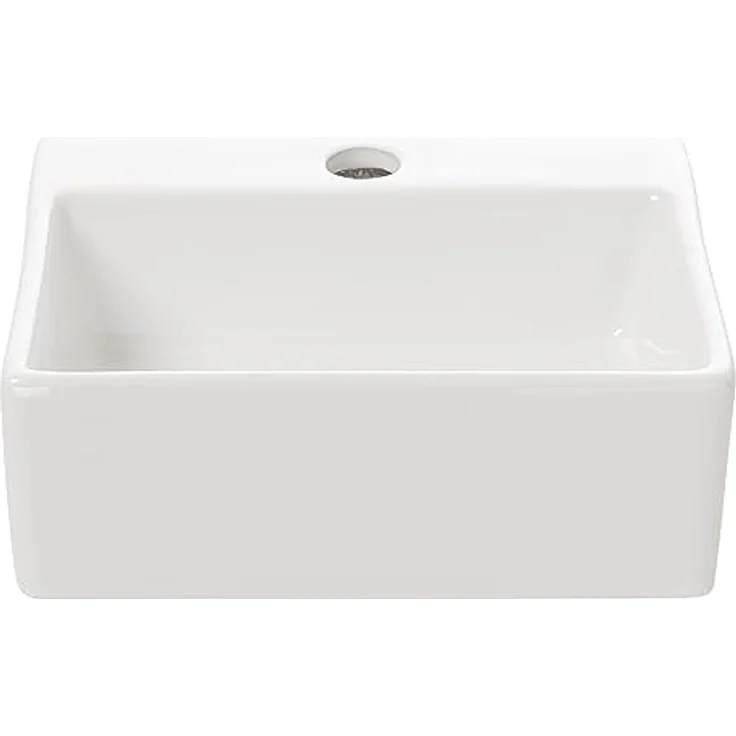 NEG Waschbecken Uno44H (extra klein/eckig) Hänge-Waschschale/Waschtisch (weiß) mit schmalem Rand und Nano-Beschichtung – Bild 2