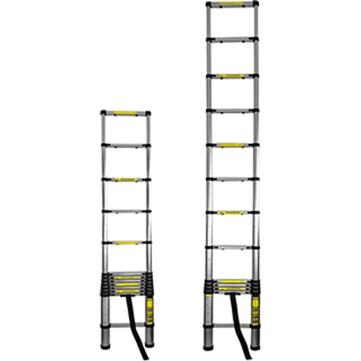 Eaxus Teleskopleiter aus Alu, ausziehbar bis 3,8m, max. 150kg Belastbarkeit – Bild 2