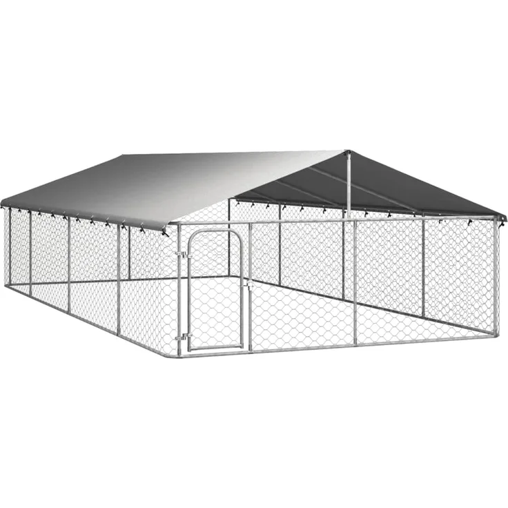 vidaXL Outdoor-Hundezwinger mit Dach 600x300x150 cm