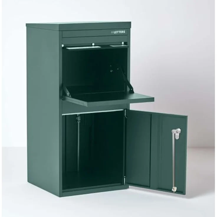 Smart Parcel Box XL grün 49x45x103 cm, Paketbriefkasten zur Wand- oder Bodenmontage, Paketbox für Zuhause & Unternehmen, Briefkasten für Pakete & Briefe, Entnahme hinten & vorne by Smart Parcel Box – Bild 5