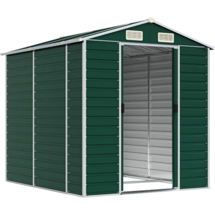 vidaXL Gerätehaus Grün 191x215x198 cm Verzinkter Stahl – Bild 3