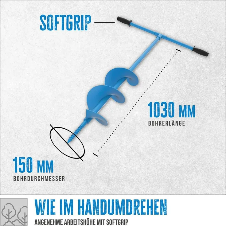 Güde Erdbohrer Güde Handerdbohrer GH 150, praktisches und vielseitiges Gartenwerkzeug, 150 cm Länge