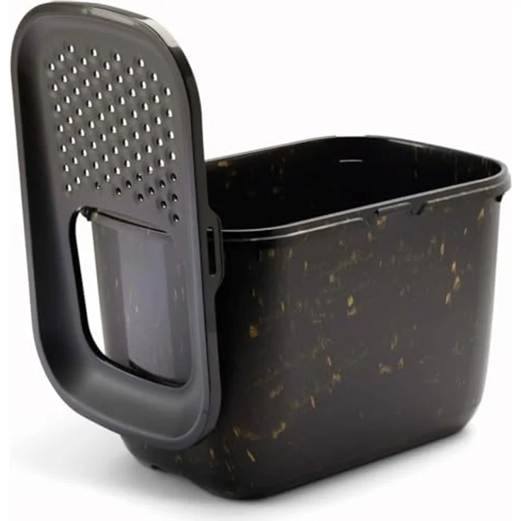 Savic Katzenklo Hop In Marble, Schwarz/Gold, 58,8 x 39 x 39,5 cm – Bild 4