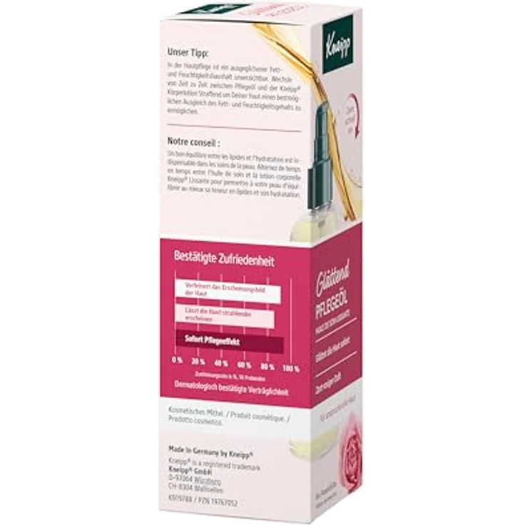 Kneipp Pflegeöl Glättend, Hautöl für anspruchsvolle Haut mit Bio Rosenblüten Extrakt und zart-rosigem Duft, 100ml – Bild 5
