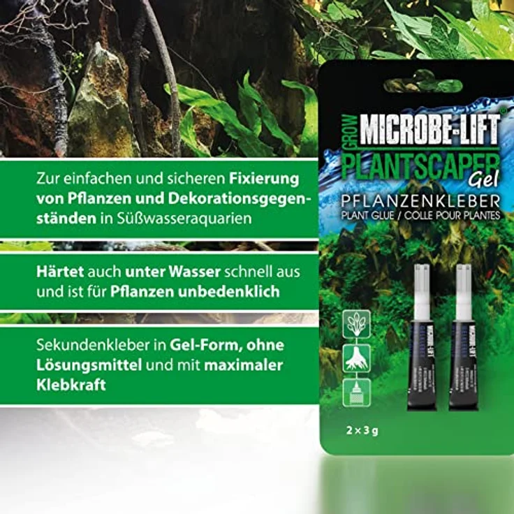MICROBE-LIFT Plantscaper - 2x3 g Gel - Pflanzenkleber für Aquascaping, schnell & ergiebig, ideal zum Befestigen von Pflanzen, Moosen & Wurzeln in Süßwasseraquarien – Bild 4