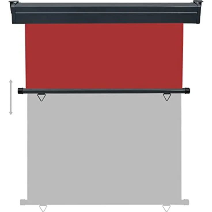 vidaXL Balkon Seitenmarkise Senkrechtmarkise Sonnenschutz Sichtschutz Windschutz Markise Außenrollo Balkonrollo Beschattung 140x250cm Rot – Bild 2