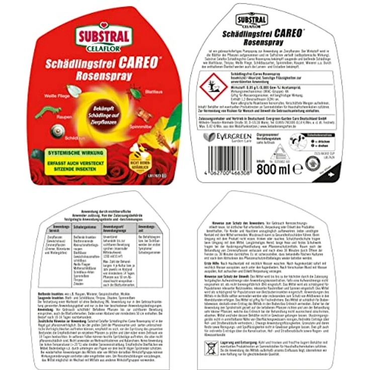 SUBSTRAL Celaflor Schädlingsfrei CAREO Rosenspray 800 ml – Bild 2