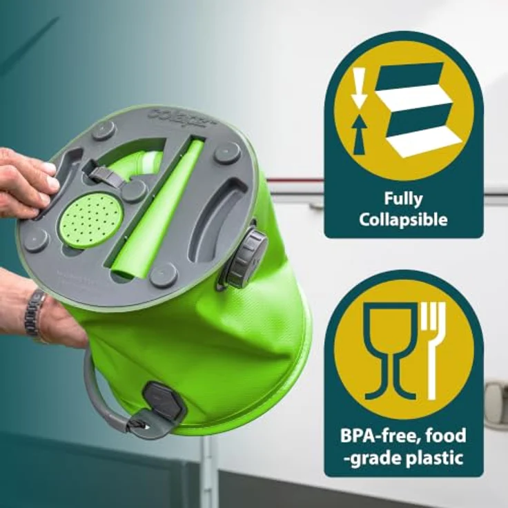 Colapz Faltbare Gießkanne 7L & Falteimer 9L, platzsparend und multifunktional für Camping & Garten – Bild 3