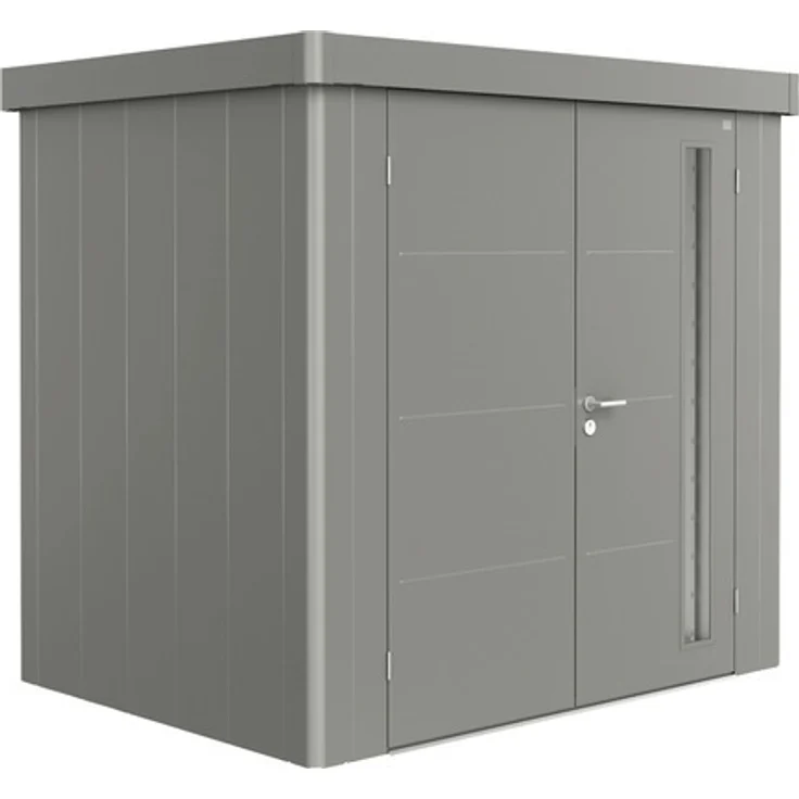 Biohort Gerätehaus Neo 1B Doppeltür 236 x 180 cm quarzgrau-metallic, moderne Optik & stabile Konstruktion