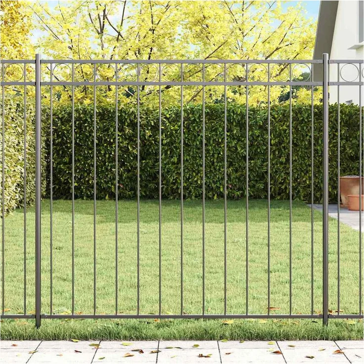 vidaXL Gartentor Zaunfeld, grau, Metall 1,7x1,2 m, wartungsfrei und modern
