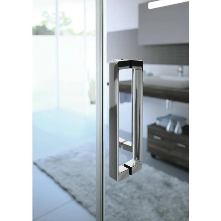Hüppe Classics 2, Duschkabine + Duschwand mit Schwingtür in Nische, Breite 98cm, Höhe 200cm, ESG Glas klar, Aluminium silber matt