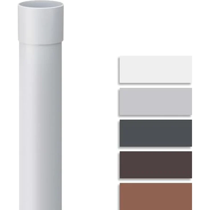 INEFA Fallrohr PVC 200cm DN 75 Weiß, robuste Regenwasserableitung mit Steckmuffe, Made in Germany – Bild 1