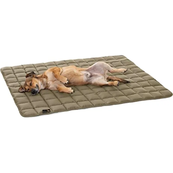 Doctor Bark Pointer | Hundedecke, gepolsterte Liegedecke, Hundematte waschbar (L - 110x90 cm, Goldbraun)