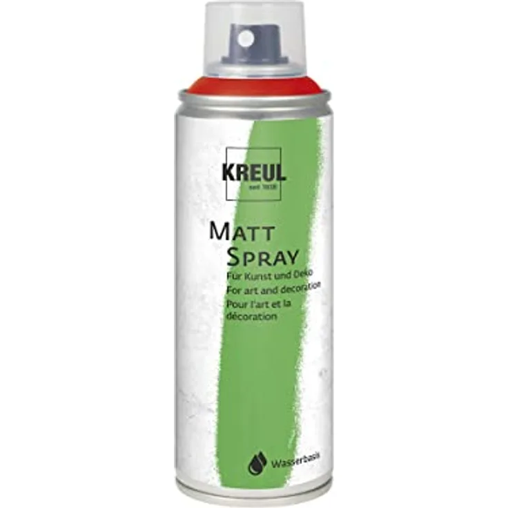 KREUL 76314 - Farbspray brillantrot, 200 ml, klassisch matte Sprühfarbe auf Wasserbasis hochpigmentiert und wasserfest styropofest für Innen und Außen