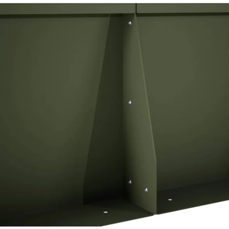 vidaXL Beetumrandung Stützmauer, 4 Stück, 40 x 12 x 30 cm, Wetterfester Stahl in Olivgrün, Modulares Design – Bild 4