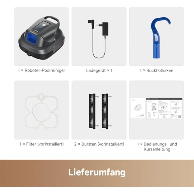 MOVA Diver R10, kabelloser Poolroboter mit 5700 l/h Saugleistung, 120 Min Laufzeit und automatischem Parken für oberirdische Pools bis 80 m² – Bild 10