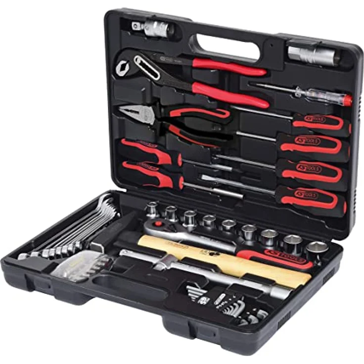 KS Tools 911.0650 Werkzeugset, 6-kant FlankTraction-Profil, matt satiniert, Chrom Vanadium, in stabilem Kunststoffkoffer – Bild 1