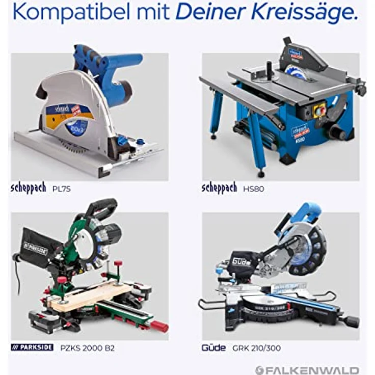 FALKENWALD® Sägeblatt 210x30 mm, 60 Hartmetall-Zähne, Kreissägeblatt für Holz, kompatibel mit Bosch GTS 635-216 und Kappsägen von Bosch, Einhell & mehr – Bild 4