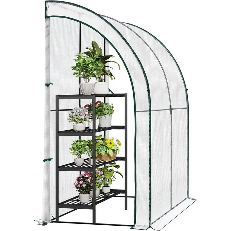 Woltu Gewächshaus, BxTxH: 200 x 100 x 210,00 cm, PE-Plane mit Rolltüren, weiß/grün - Preisvergleich