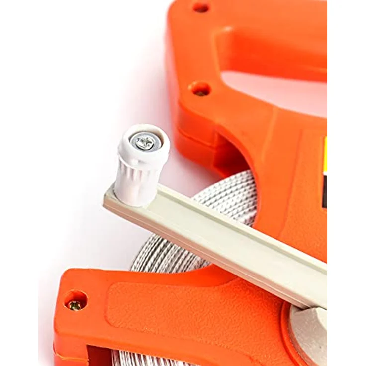 QWORK Bandmaß Fiberglas 50M / 165 FT, Doppelseitiges Rollmaßband mit ergonomischem Griff und schnellem Aufwickeln – Bild 2