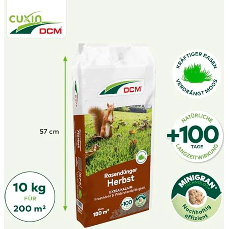 Cuxin DCM Rasendünger Herbst, organisch-mineralischer NPK-Dünger mit hohem Kaliumanteil, 9 kg – Bild 4
