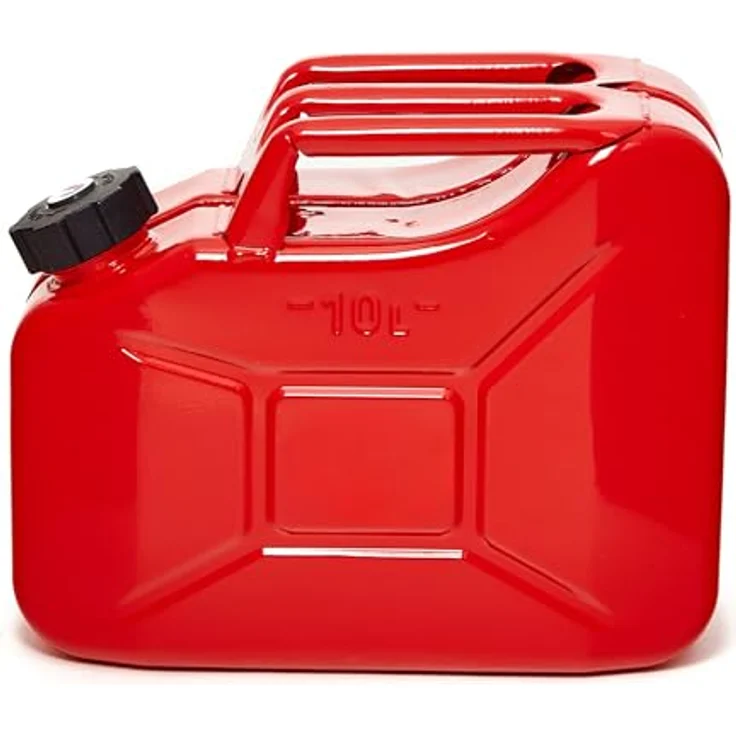BW® Benzinkanister Metall 2x 10 Liter, RAL 3000, mit Schraubverschluss und Ausgießer, TÜV-geprüft, UN-zugelassen, Made in Europe – Bild 4