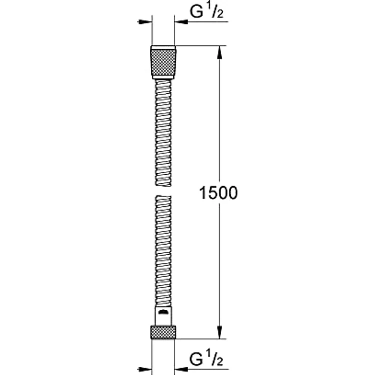 Grohe Relexa Metallbrauseschlauch 1.500mm 1/2''x1/2'' Lo, langlebig mit Long-Life Oberfläche – Bild 2
