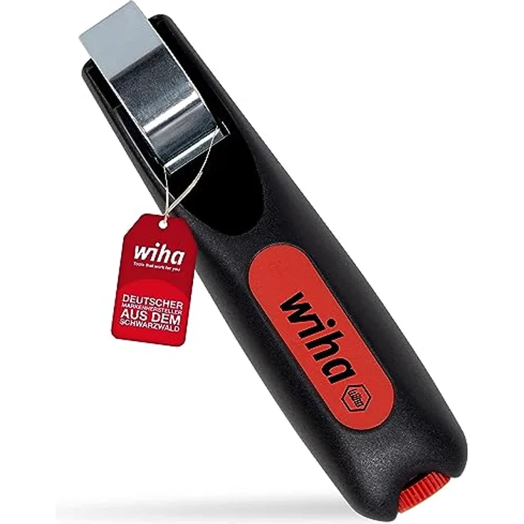 Wiha Abmantelungswerkzeug 130mm I mit selbstdrehender Schleppklinge für Rundkabel I Universal-Abmantelungswerkzeug I Entmanteler I Kabelmesser (44240)